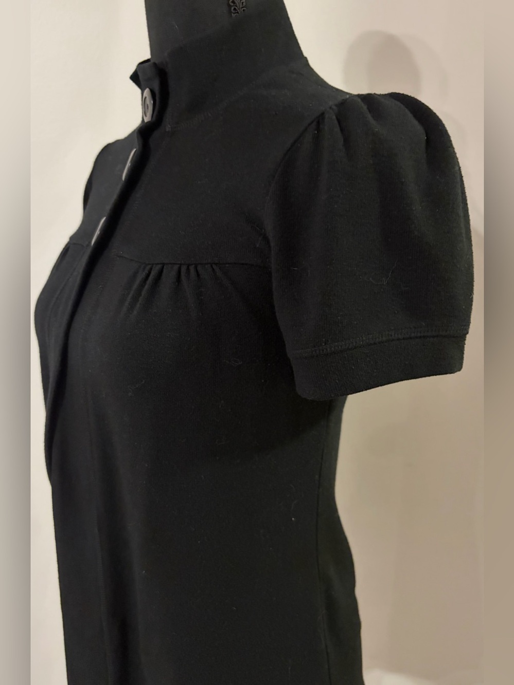 Eyelash Couture Black Short-Sleeve Button-Front top - Picture 4 of 6